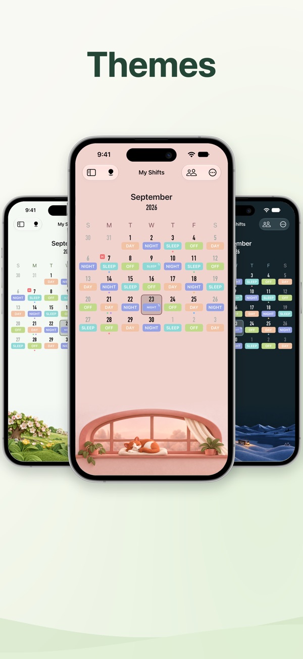 Selene light and dark themes