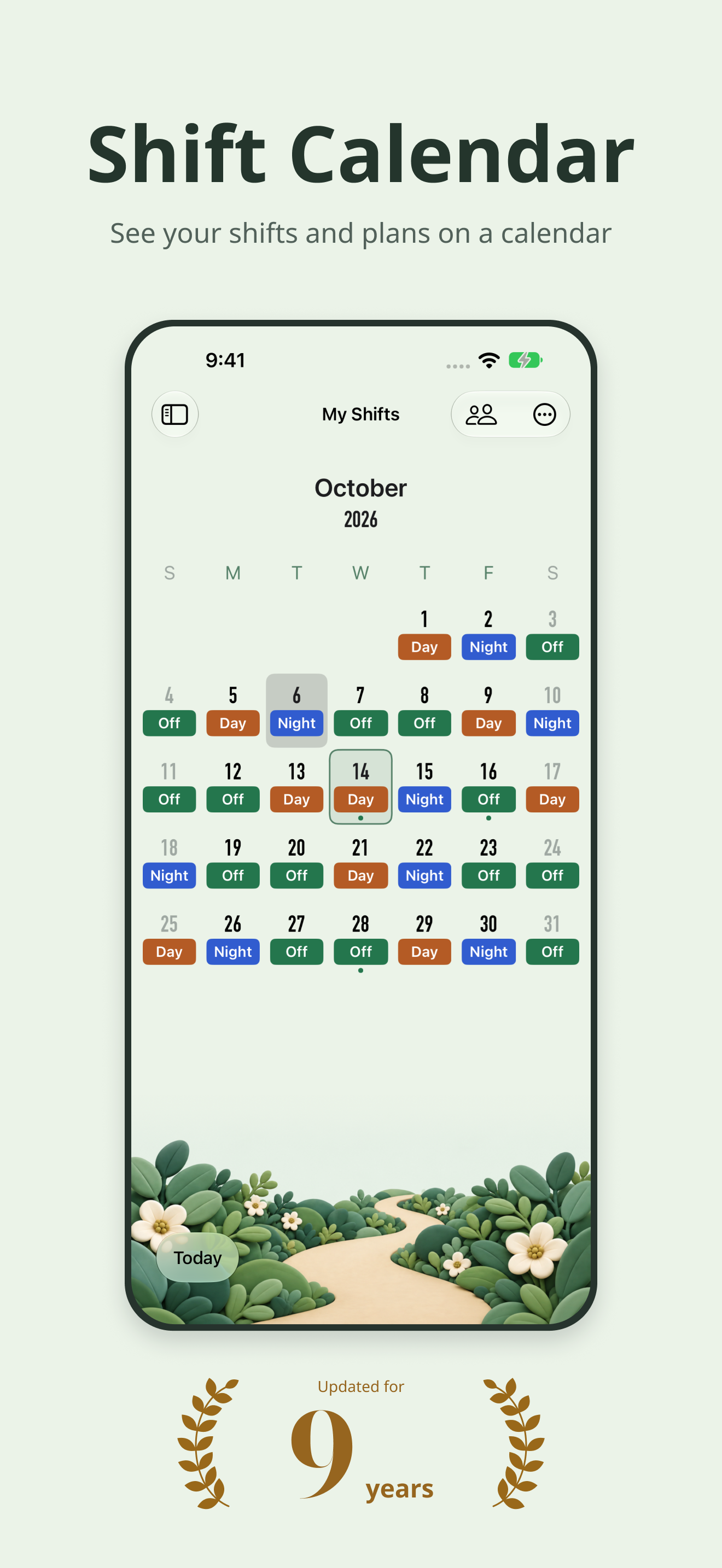 Selene shift calendar